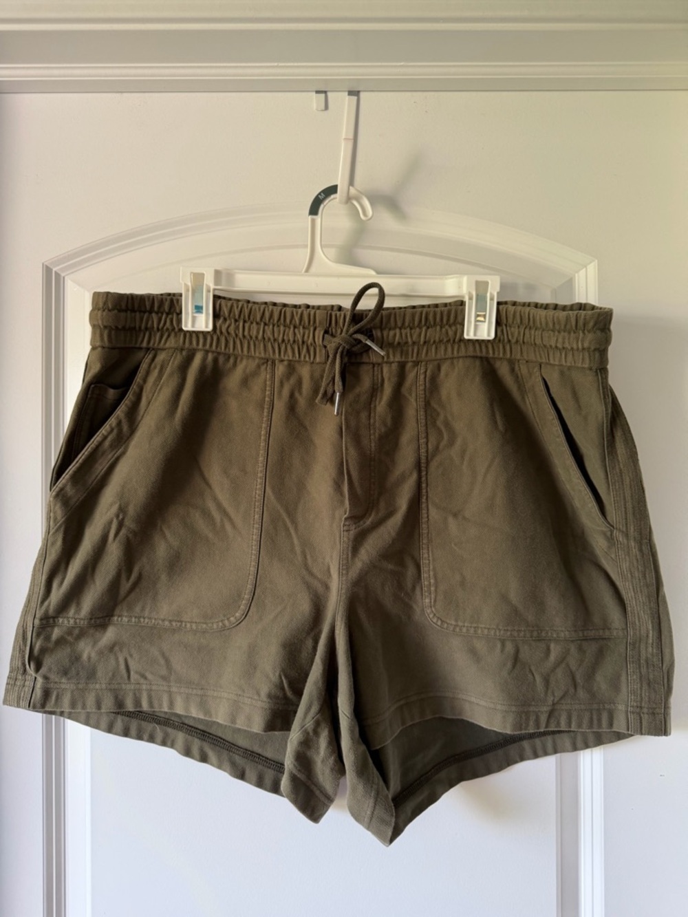 Athleta Cozy Olive Green Drawstring Granola Girl Shorts